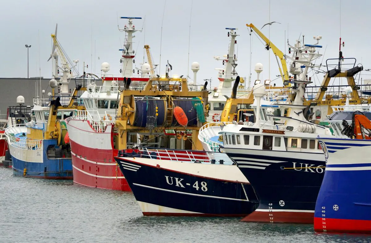 Fishing boats moored in the port of Boulogne, France in this undated file image. (Gareth Fuller/PA)
