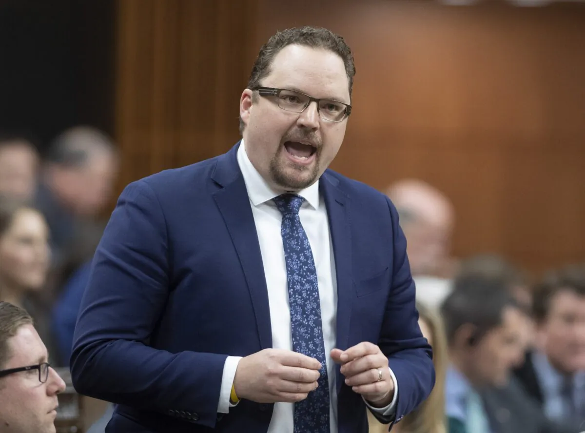 Conservative MP Mark Strahl rises during question period in the House of Commons in Ottawa on Feb. 19, 2020. (Adrian Wyld/The Canadian Press)