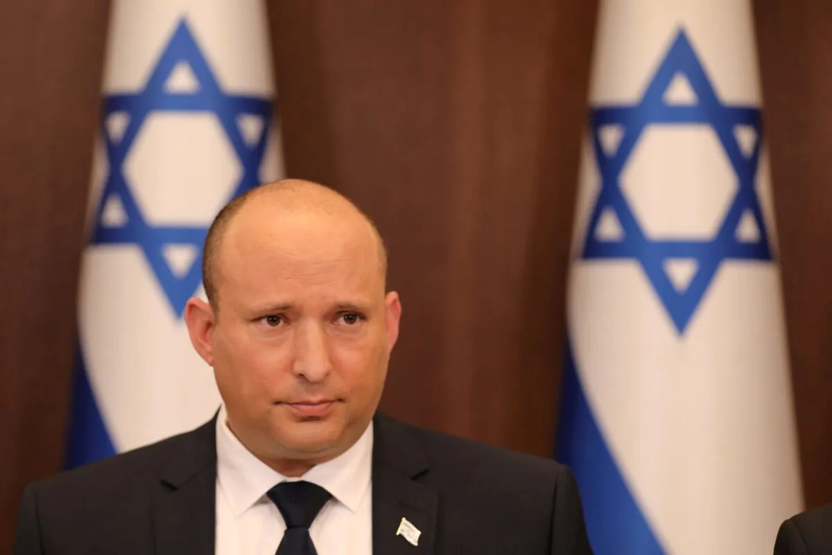 Israeli Prime Minister Naftali Bennett attends a cabinet meeting in Jerusalem, on Nov. 21, 2021. (Abir Sultan Pool/Reuters)