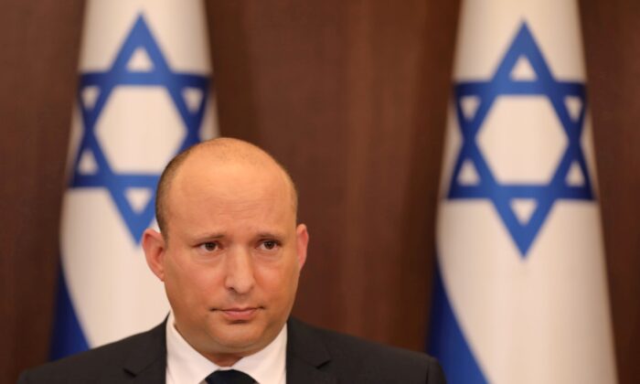 Israeli Prime Minister Naftali Bennett attends a cabinet meeting in Jerusalem, on Nov. 21, 2021. (Abir Sultan Pool/Reuters)