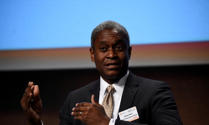 President and Chief Executive Officer of the Federal Reserve Bank of Atlanta Raphael W. Bostic speaks at a European Financial Forum event in Dublin, Ireland on Feb. 13, 2019. (Clodagh Kilcoyne/Reuters File Photo)