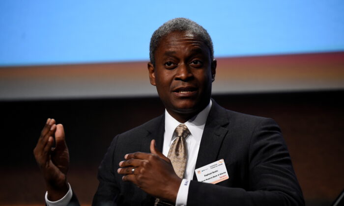President and Chief Executive Officer of the Federal Reserve Bank of Atlanta Raphael W. Bostic speaks at a European Financial Forum event in Dublin, Ireland, on Feb. 13, 2019. (Clodagh Kilcoyne/Reuters)