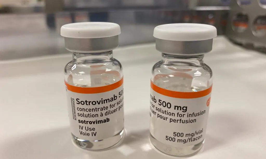 Undated handout photo of sotrovimab. (GlaxoSmithKline/PA)