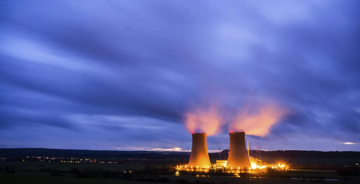 Steam rises from the cooling towers of the Grohnde nuclear power plant near Grohnde, Germany, on Dec. 29, 2021. (Julian Stratenschulte/dpa via AP)
