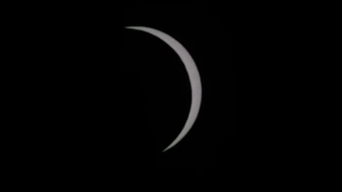 Solar eclipse seen from Antartica on Dec. 4, 2021. (Courtesy of NASA TV)