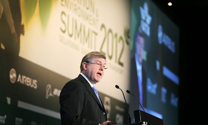 South Africa Tourism Minister Marthinus van Schalkwyk make a keynote address at the Air Transport Action Group (ATAG) Aviation & Environment Summit 2012, on March 21, 2012 in Geneva, Switzerland. (Justin Hession/Getty Images)