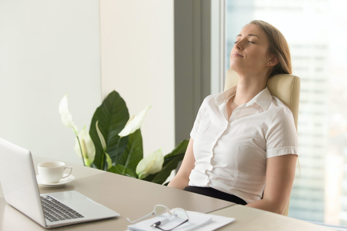If meditating isn't your thing, try some deep belly breathing as a quick and easy way to calm your nerves. (fizkes/Shutterstock)