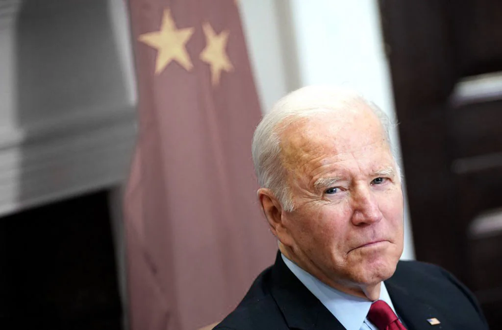 U.S. President Joe Biden meets with Chinese leader Xi Jinping during a virtual summit from the Roosevelt Room of the White House in Washington on Nov. 15, 2021. (Mandel Ngan/AFP via Getty Images)