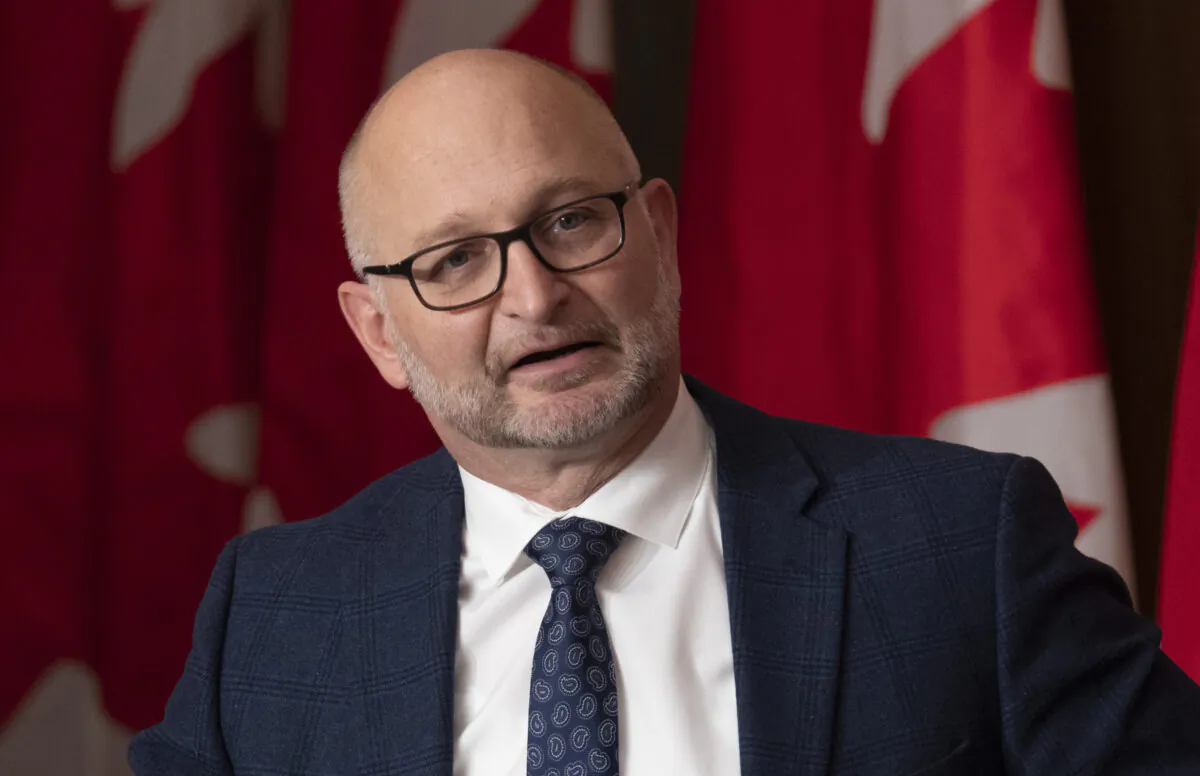Justice Minister and Attorney General of Canada David Lametti responds to a question during a news conference on Nov. 26, 2021 in Ottawa.  (The Canadian Press/Adrian Wyld)