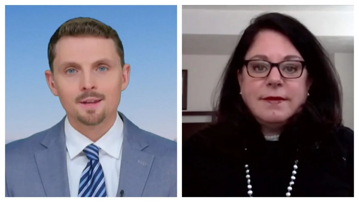 Karen Harned, the small business legal center director of the National Federation of Independent Business (NFIB), in an interview with NTD, broadcast on Dec. 6, 2021. (Screenshot via The Epoch Times)