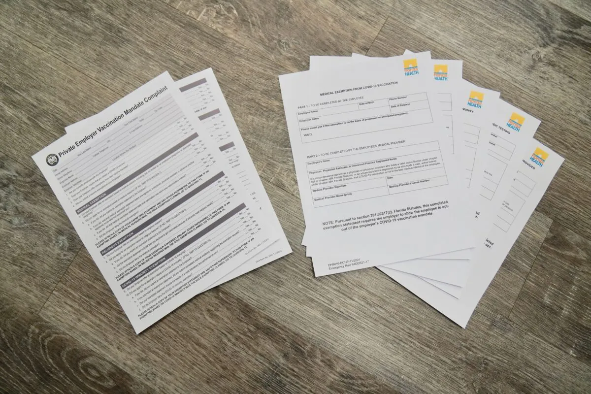 Florida's Attorney General Ashley Moody has added simple forms to her website that can be used to gain exemptions from employer vaccine mandates or to report employers who ignore a new Florida law protecting workers who want to avoid getting the jab,