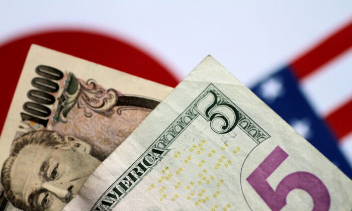 U.S. dollar and Japan yen notes are seen in this photo illustration on June 2, 2017. (Thomas White/Illustration/Reuters)