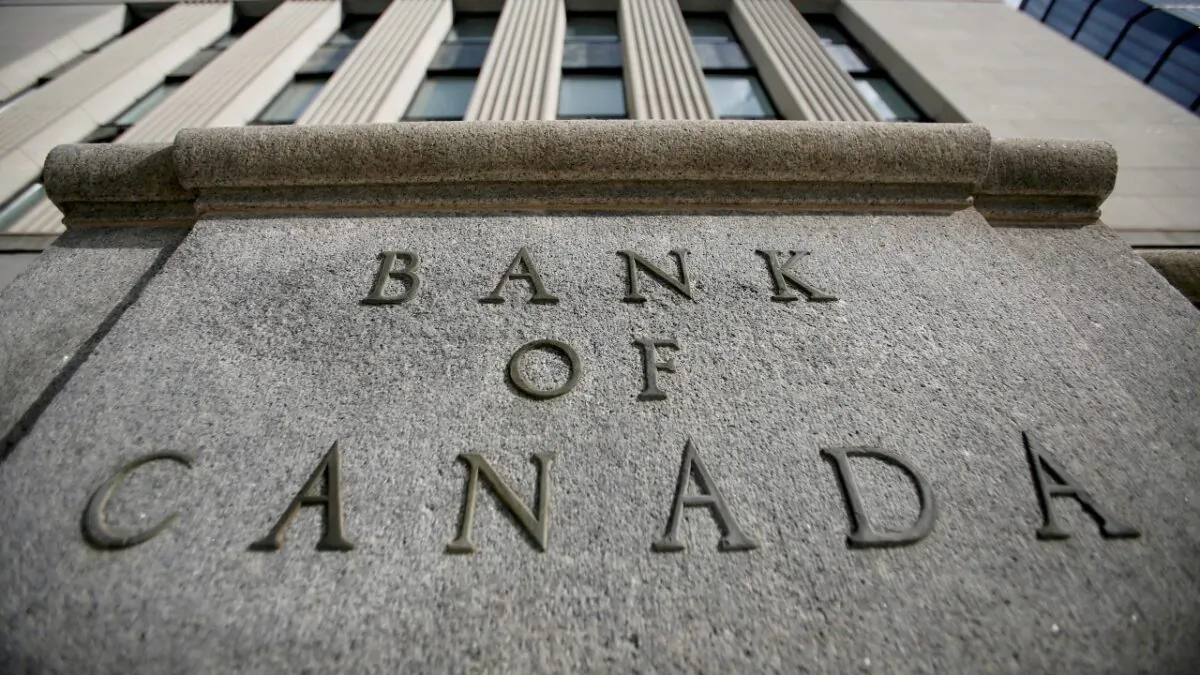 A sign outside the Bank of Canada building in Ottawa, Canada, on May 23, 2017. (Chris Wattie/Reuters)