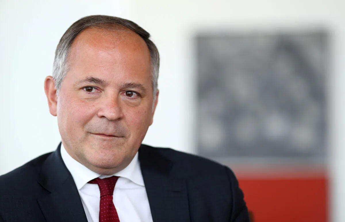 Benoit Coeure, board member of the European Central Bank (ECB) during an interview at the ECB headquarters in Frankfurt, on May 17, 2017. (Kai Pfaffenbach/Reuters)