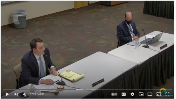 Screenshot of Jann-Michael Greenburg making a statement at the Special Nov. 15 SUSD School Board meeting where he was ousted from his position as Board President in a vote of 4-1.