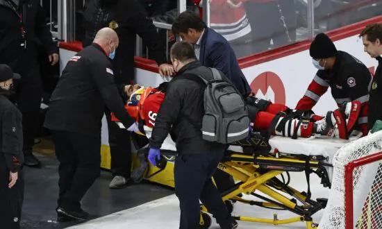Khaira Stretchered Off as Blackhawks Lose to Red-Hot Rangers