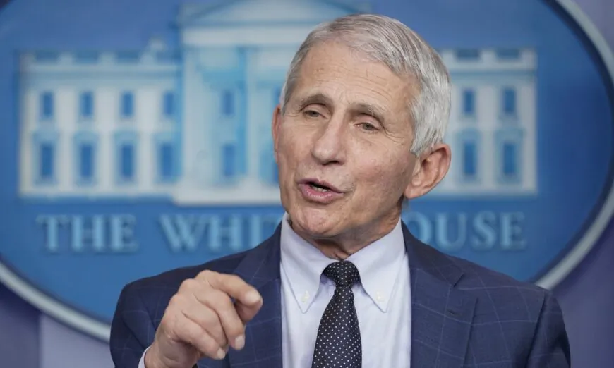 Dr. Anthony Fauci, director of the National Institute of Allergy and Infectious Diseases, speaks during a briefing in Washington on Dec. 1, 2021. (Susan Walsh/AP Photo)