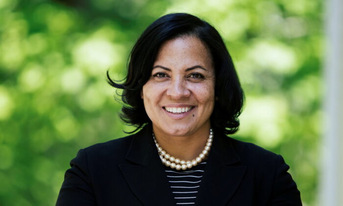 Rachael Rollins, President Joe Biden's nominee to serve as the U.S. Attorney for the District of Massachusetts, is seen in an undated photo from the Suffolk County District Attorney's Office as the U.S. Senate voted to confirm her nomination in Washington, on Dec. 8, 2021. (Office of Suffolk County District Attorney Rachael Rollins/Handout via Reuters)