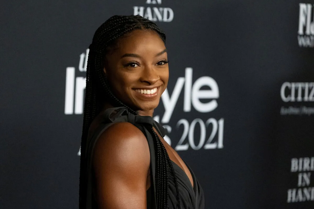 U.S. Olympic gymnast Simone Biles attends the 6th annual InStyle Awards at The Getty Center in Los Angeles, on Nov. 15, 2021. (Ringo Chiu/Reuters)