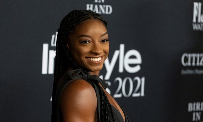 U.S. Olympic gymnast Simone Biles attends the 6th annual InStyle Awards at The Getty Center in Los Angeles, on Nov. 15, 2021. (Ringo Chiu/Reuters)