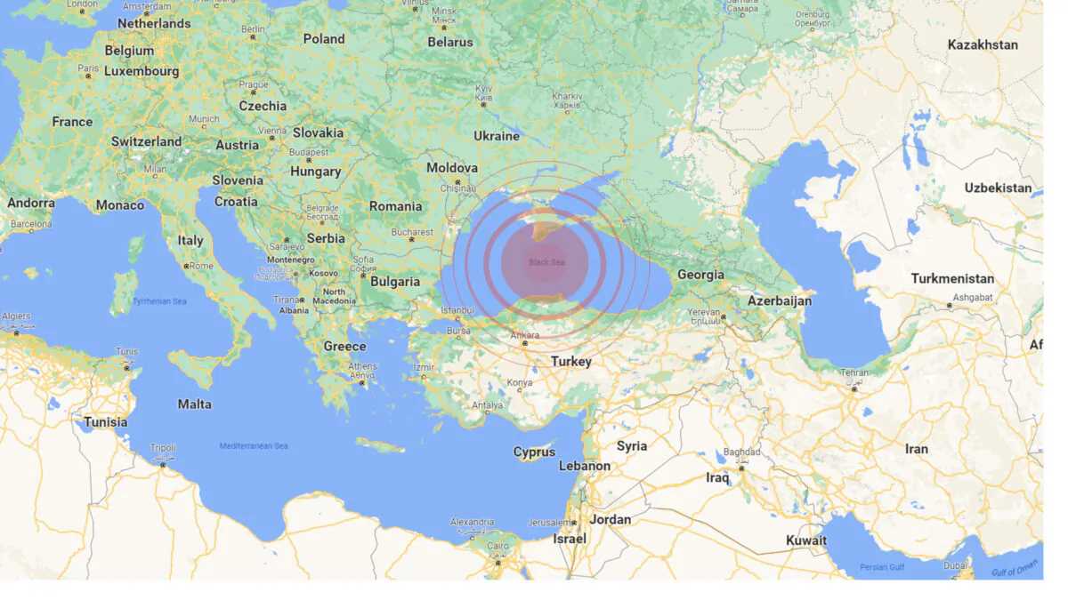 Black Sea (Screenshot/Google Maps via The Epoch Times)