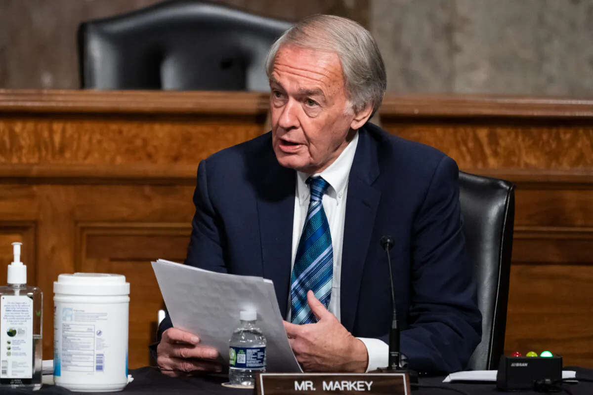 Sen. Ed Markey (D-Mass.) speaks during a Senate Foreign Relations Committee hearing at the U.S. Capitol in Washington, D.C., on Dec. 7, 2021. (Alex Brandon-Pool/Getty Images)