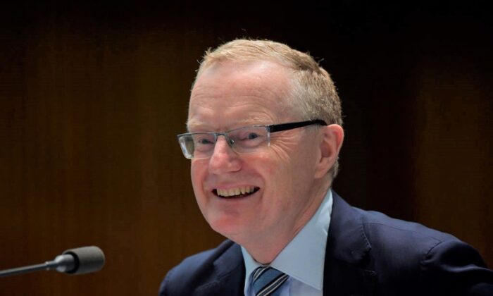 Reserve Bank Governor Philip Lowe at the Standing Committee on Economics at Parliament House in Canberra, Australia on Feb. 5, 2021. (Sam Mooy/Getty Images)