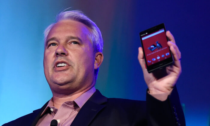 Qualcomm Technologies Senior Vice President, Product Management, Keith Kressin, displays a handset using the Qualcomm Snapdragon 835 processor during a Qualcomm press event for CES 2017 at the Mandalay Bay Convention Center in Las Vegas, on Jan. 3, 2017. (David Becker/Getty Images)