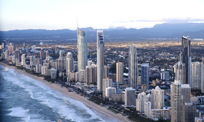 Beachfront hotels at Surfers Paradise on the Gold Coast in Gold Coast, Australia, on April 7, 2017. (Cameron Spencer/Getty Images)