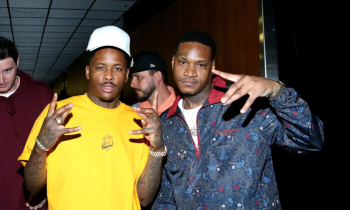 YG (L) and Slim 400 at night two of the STAPLES Center Concert, presented by Coca-Cola, during the 2017 BET Experience at LA Live in Los Angeles, Calif., on June 23, 2017,   (Bennett Raglin/Getty Images for BET)