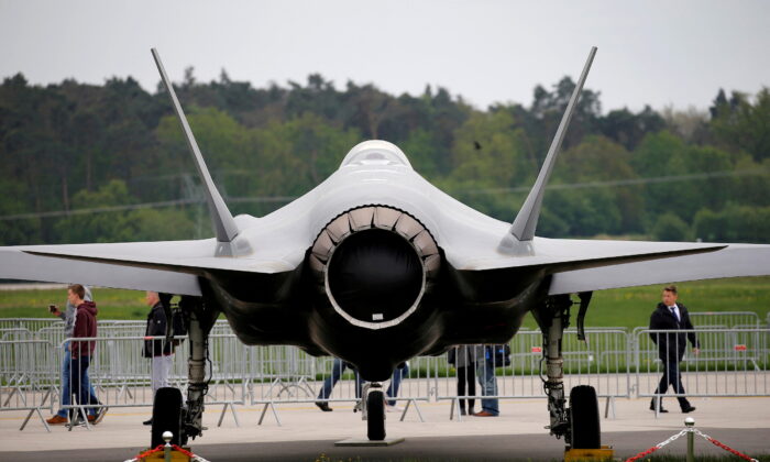 A Lockheed Martin F-35 aircraft is seen at the ILA Air Show in Berlin, on April 25, 2018. (Axel Schmidt/Reuters)