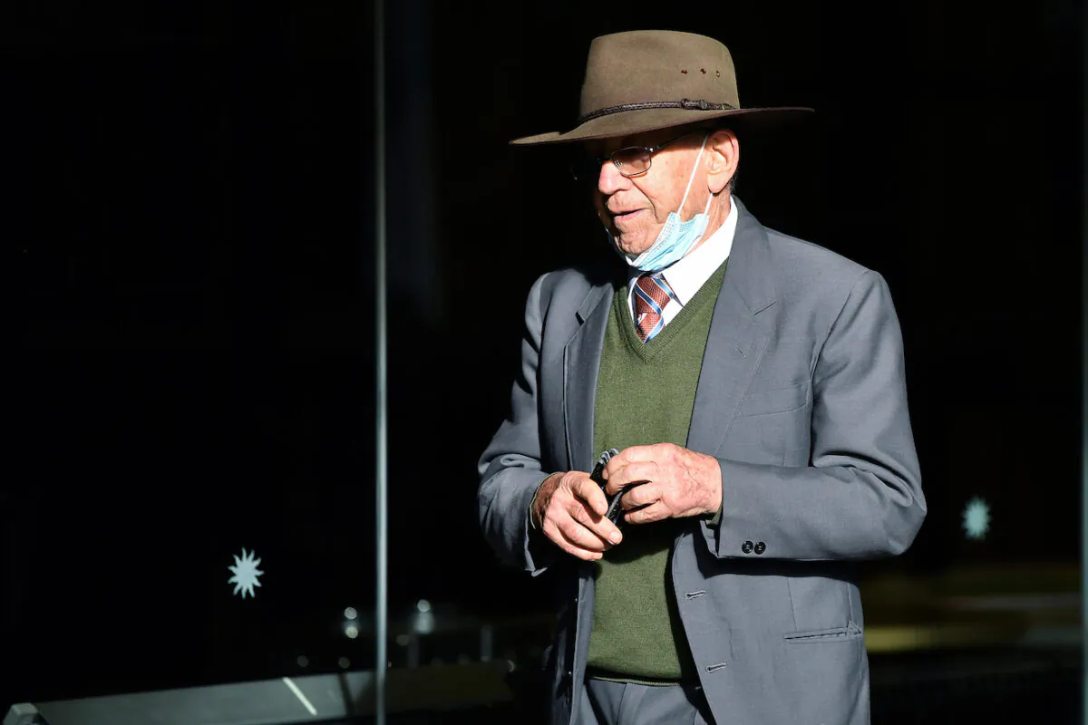 Anthony William Peter Caruana arrives at the Downing Centre Court in Sydney, Monday, May 24, 2021. (AAP Image/Joel Carrett) 