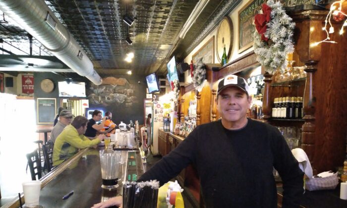John Granzier, owner of Merry Arts Pub and Grill, the oldest bar in Lakewood, Ohio, said on Dec. 10 that he'd be glad to place a sports betting kiosk in his suburban Clevleand establishment. Ohio's legislature passed House Bill 29 and Gov. Mike DeWine next will review it.  state could make betting licenses available to eligible businesses as early as April, 2022. (Photo by Michael Sakal/ Pezou). 