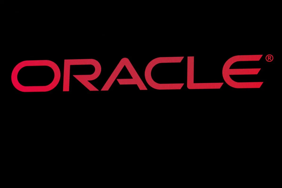 The company logo for Oracle Corp. is displayed on a screen on the floor at the New York Stock Exchange (NYSE) in New York, on Sept. 18, 2019. (Brendan McDermid/Reuters)