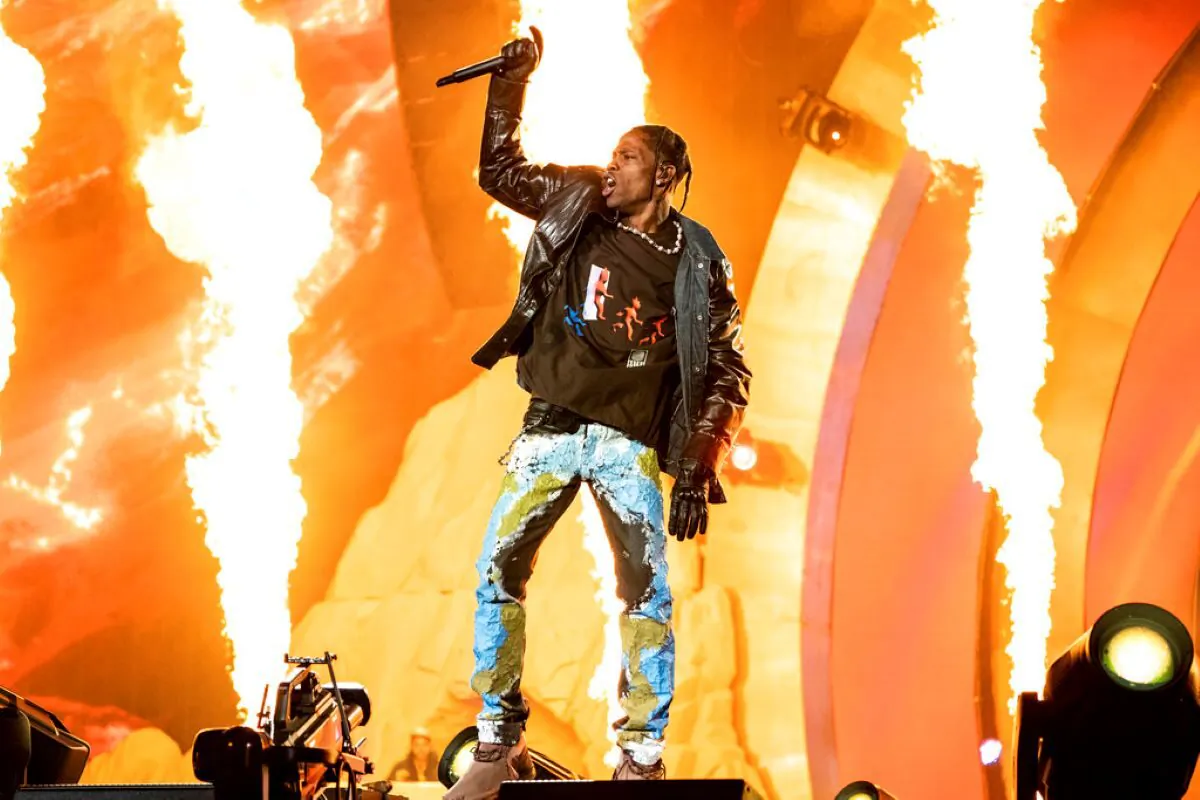 Travis Scott performs at the Astroworld Music Festival in Houston, on Nov. 5, 2021. 
(Amy Harris/Invision via AP Photo)