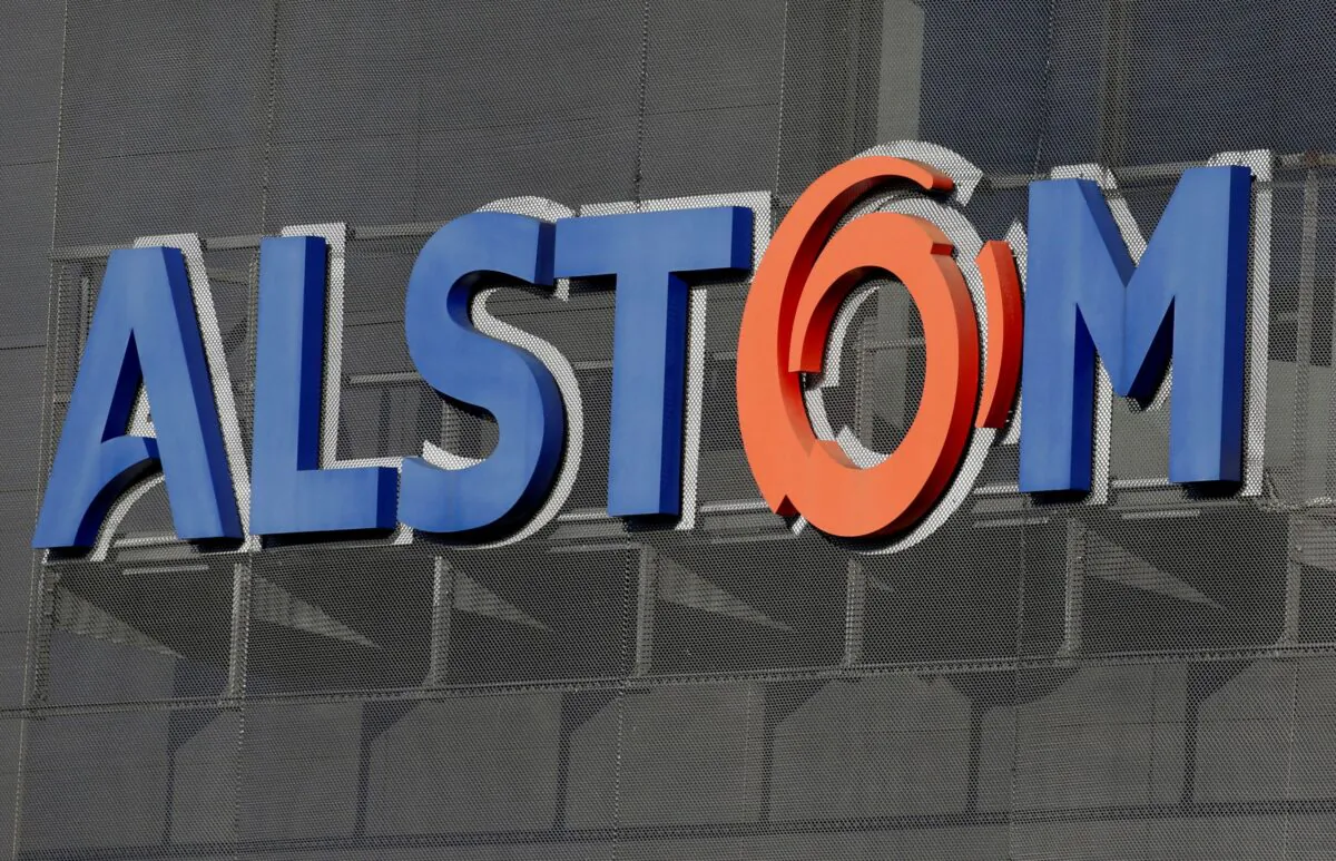 A logo of Alstom is seen at the Alstom's plant in Semeac near Tarbes, France, on Feb. 15, 2019. (Regis Duvignau/Reuters)