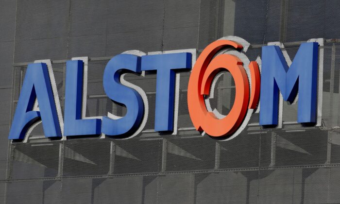 A logo of Alstom is seen at the Alstom's plant in Semeac near Tarbes, France, on Feb. 15, 2019. (Regis Duvignau/Reuters)