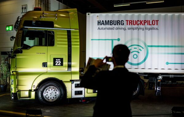 A self-driving truck or autonomous truck