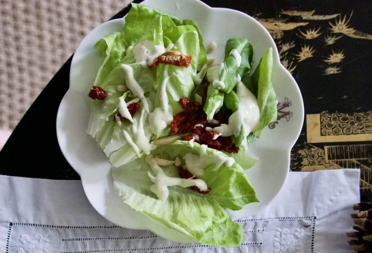 A scattering of sun-dried tomatoes completes this salad's festive color scheme. (Victoria de la Maza)