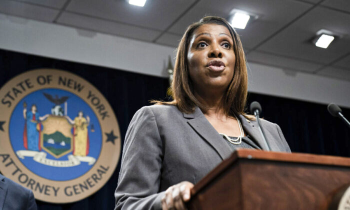 New York Attorney General Letitia James speaks during a press conference in New York City on June 11, 2019.  (Drew Angerer/Getty Images)