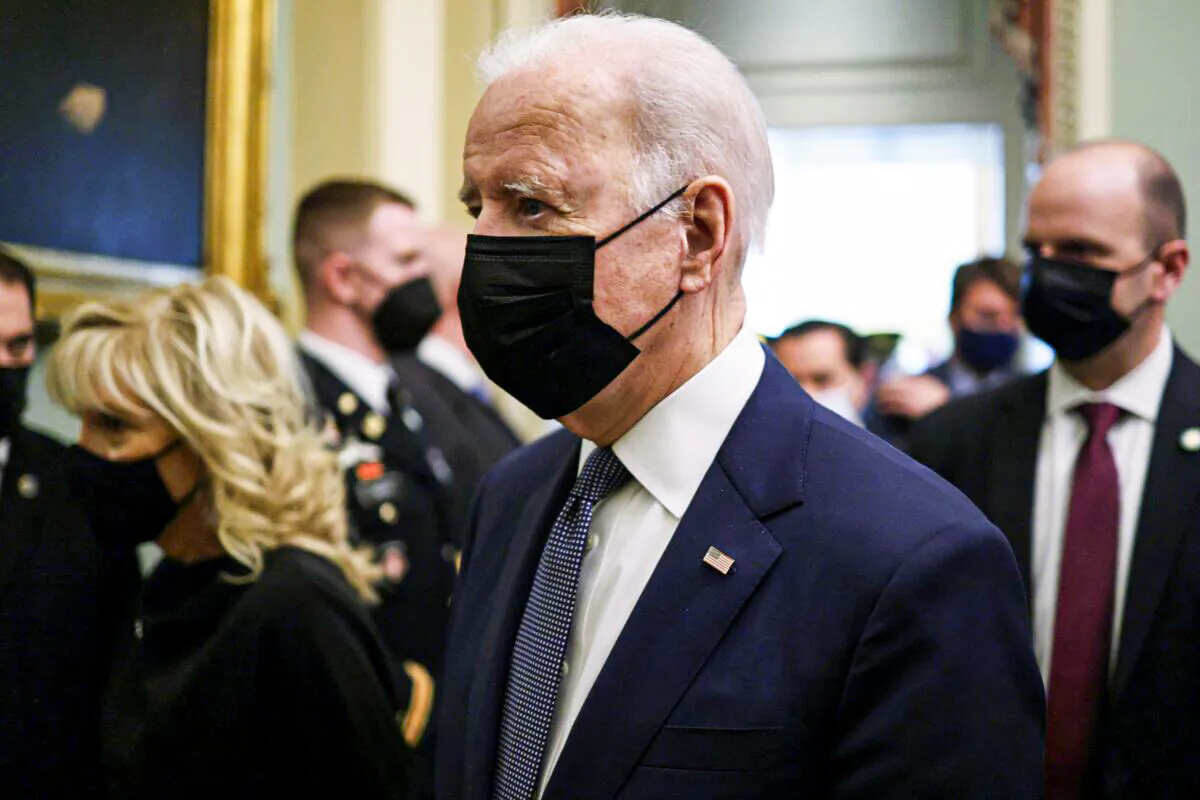 President Joe Biden is seen at the U.S. Capitol in Washington on Dec. 9, 2021. (Alex Wong/Getty Images)