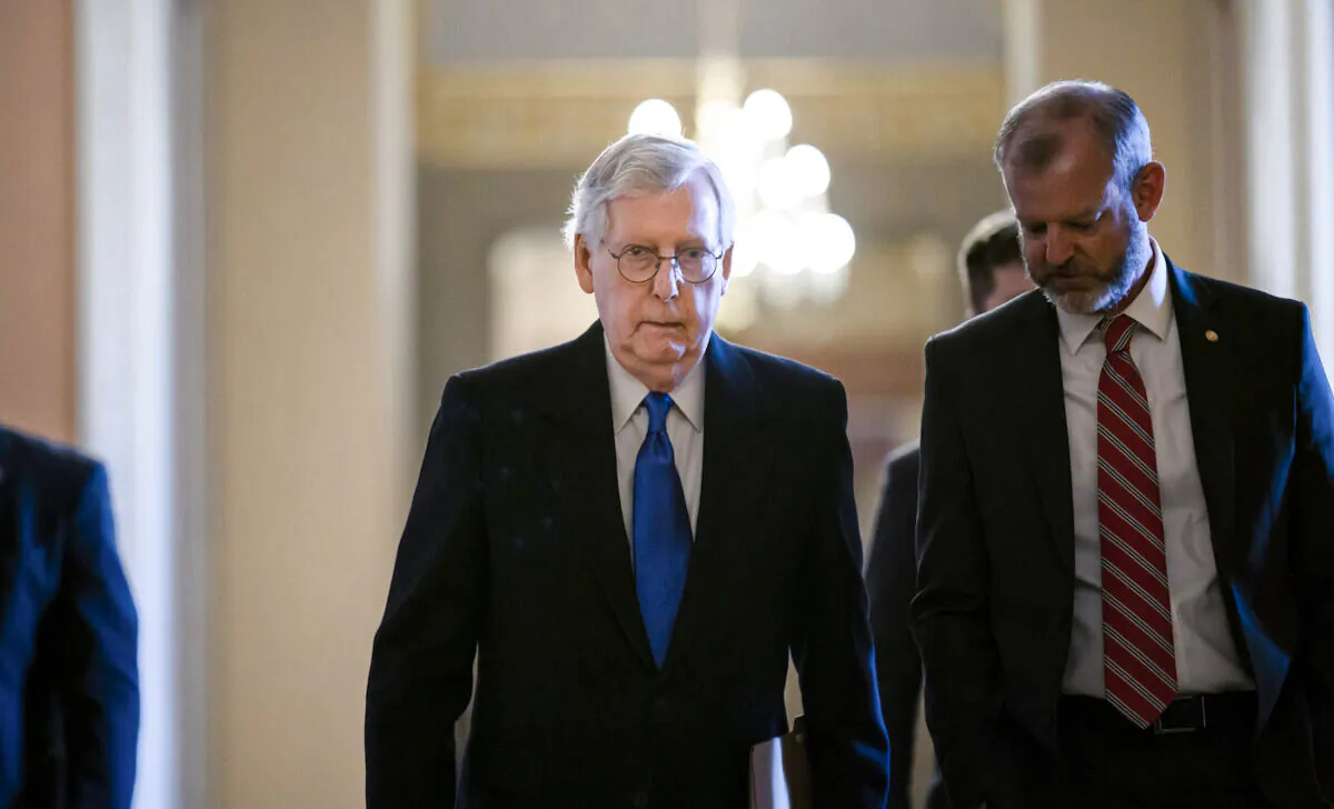 Senate Minority Leader Mitch McConnell (R-Ky.) at the Capitol in Washington on Dec. 9, 2021. (AP Photo/J. Scott Applewhite)