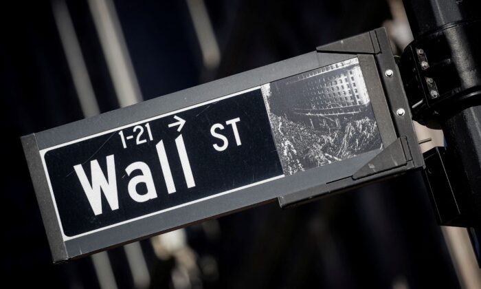 A street sign for Wall Street is seen in the financial district in New York, on Nov. 8, 2021. (Brendan McDermid/Reuters)