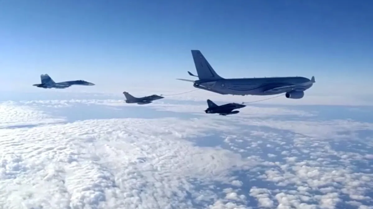 A Russia fighter jet escorts NATO military aircraft over the Black Sea on Dec. 9, 2021. (Courtesy of Russian Defence Ministry)