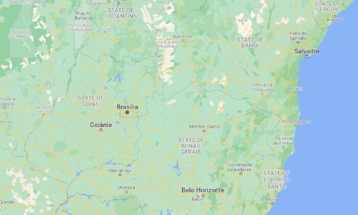 A map showing Brazil. (Google Maps/Screenshot via The Epoch Times)