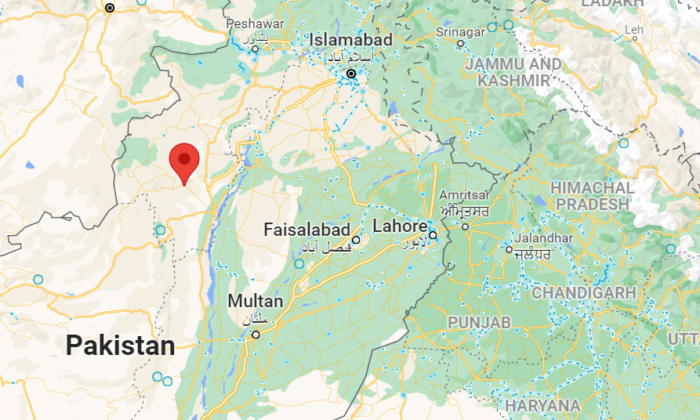 A map showing the location of the district of Tank in Khyber Pakhtunkhwa Province, in Pakistan. (Google Maps)