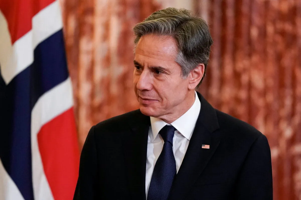 Secretary of State Antony Blinken at the State Department in Washington on Dec. 9, 2021. (Elizabeth Frantz/Reuters)