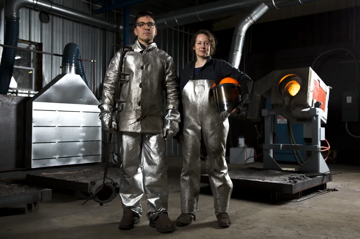 John Truex and his wife, Liz Seru, who owns Borough Furnace, converted an old turbine blade factory in Upstate New York into a foundry to pursue their love for cast iron cookware. (Photo courtesy of Borough Furnace)