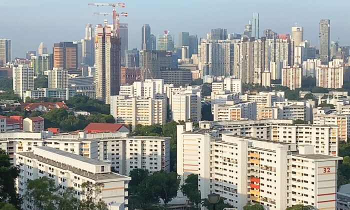 View of Singapore’s HDB blocks taken from Mount Faber on July 21, 2021. (Tony Soh/The Epoch Times)