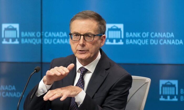 Bank of Canada Governor Tiff Macklem speaks during a news conference in Ottawa, Oct. 27, 2021. (The Canadian Press/Adrian Wyld)